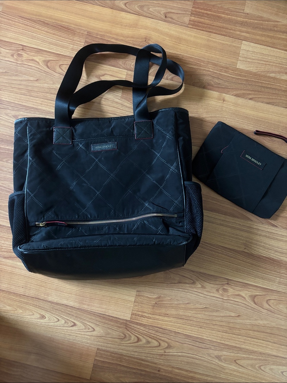 Vera Bradley Black Laptop Tote with Matching Pouch